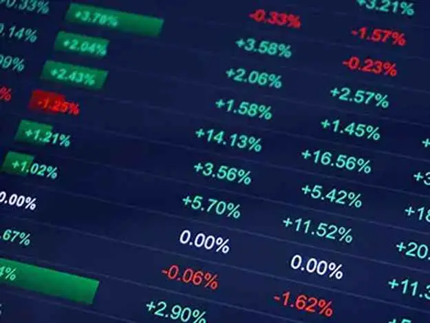 Financial technology trading platform dashboard showing real-time market data and electronic trading systems